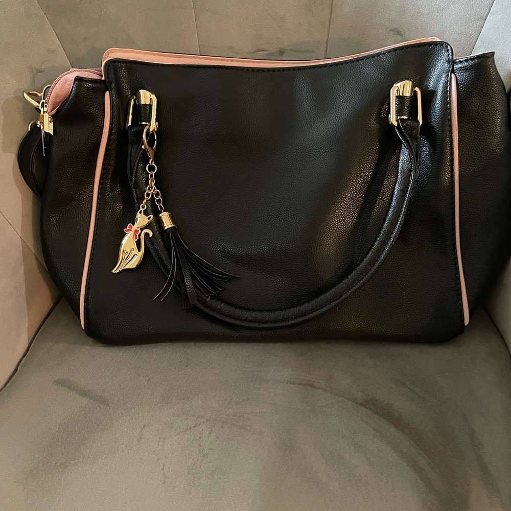 Stylish Black and Pink Shoulder Bag NEW